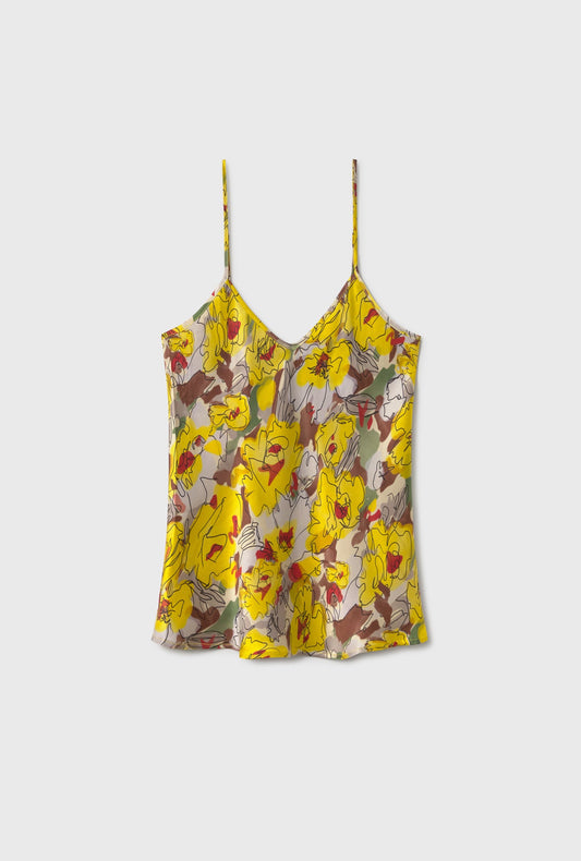 Silk Laundry Bias Cut Cami (Sunflower Floral)