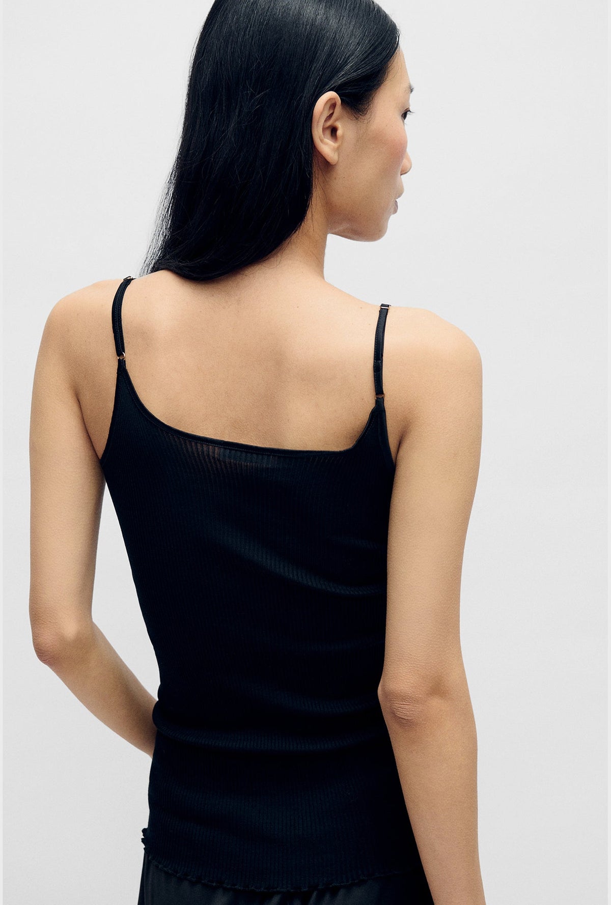 Laundry Silk Wool Ribbed Essential Cami (Black)