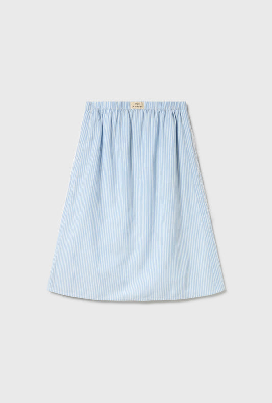 Silk Laundry Cotton Midi Skirt (Storm Stripe)