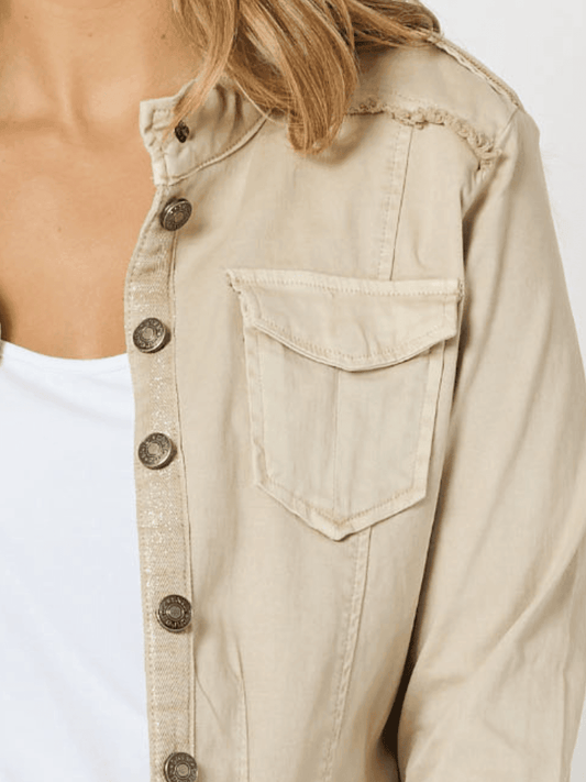 Threadz Military Denim Jacket (Natural)