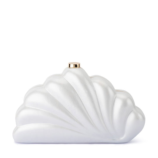 Olga Berg MILLIE Acrylic Clutch (Pearl)