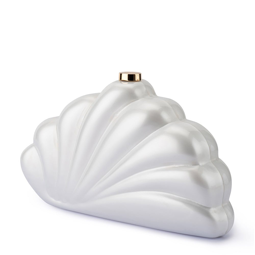 Olga Berg MILLIE Acrylic Clutch (Pearl)
