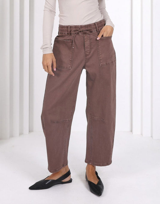 Monaco Leo Barrel Jeans (Chocolate)