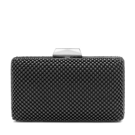 Olga Berg NATASHA Ball Mesh Clutch (Black)