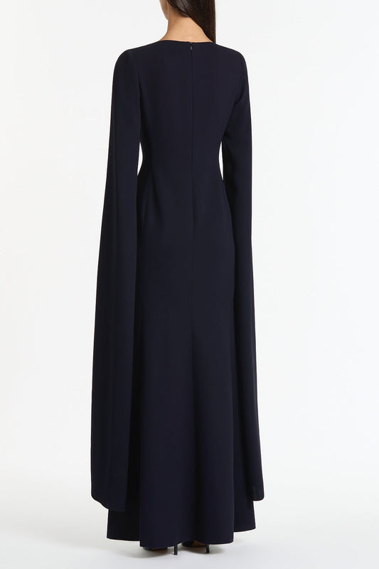 Carla Zampatti Crepe Celebration Sleeve Gown (Navy)