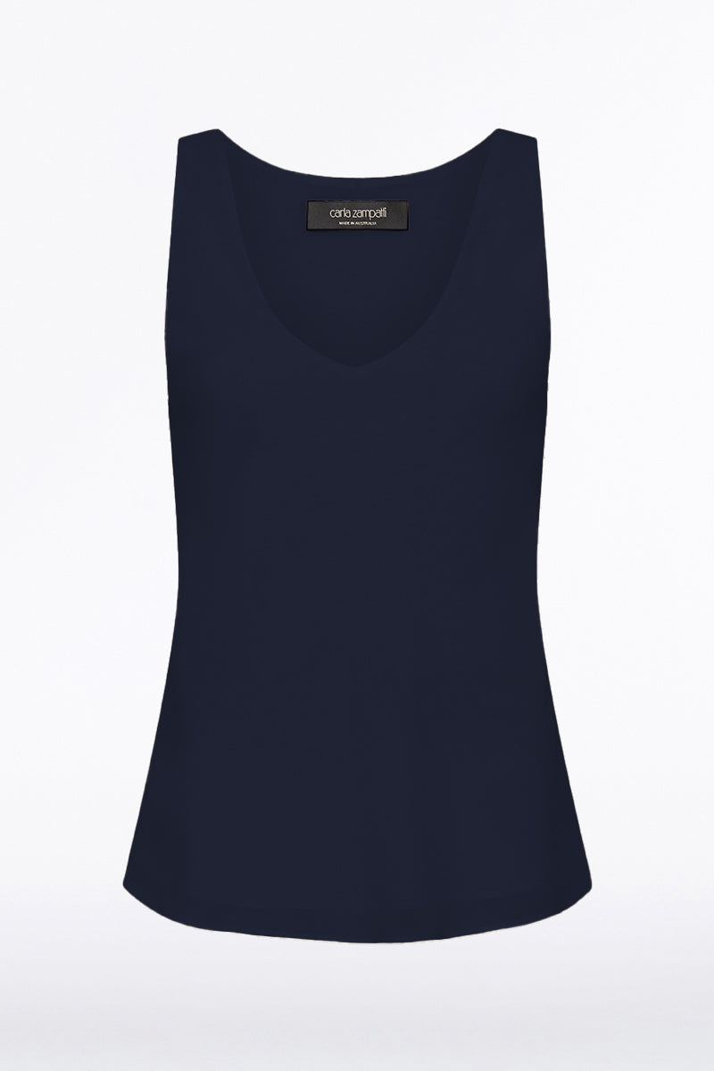 Carla Zampatti Georgette Scoop Cami (Navy)
