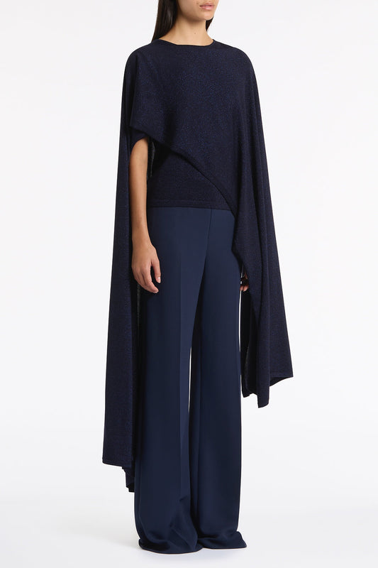 Carla Zampatti Metallic Knit Wrap (Navy)