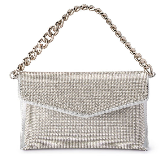 Olga Berg NICO Crystal Clutch (Silver)