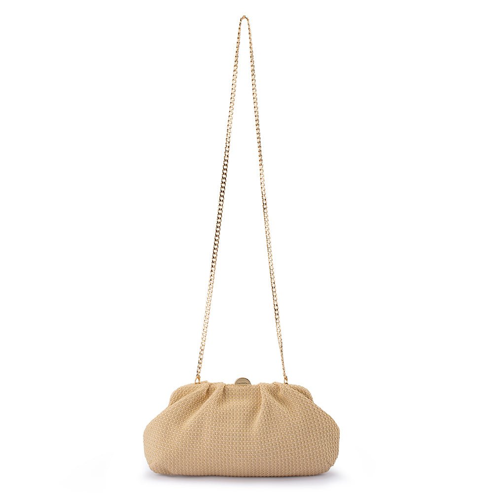 Olga Berg ORIANA Woven Clutch (Natural)