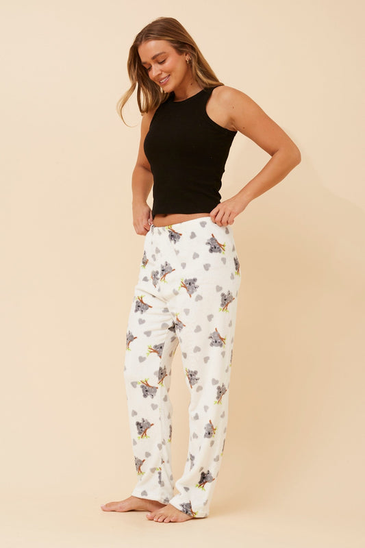 LEE KOALA PRINT PLUSH PYJAMA PANTS (Multi White)
