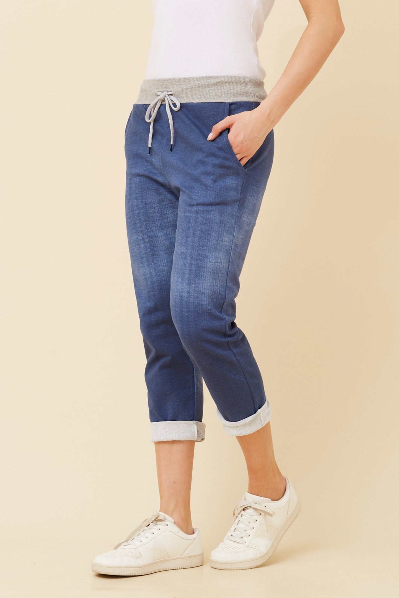 GINNA DENIM JOGGER PANTS (Dark Denim)