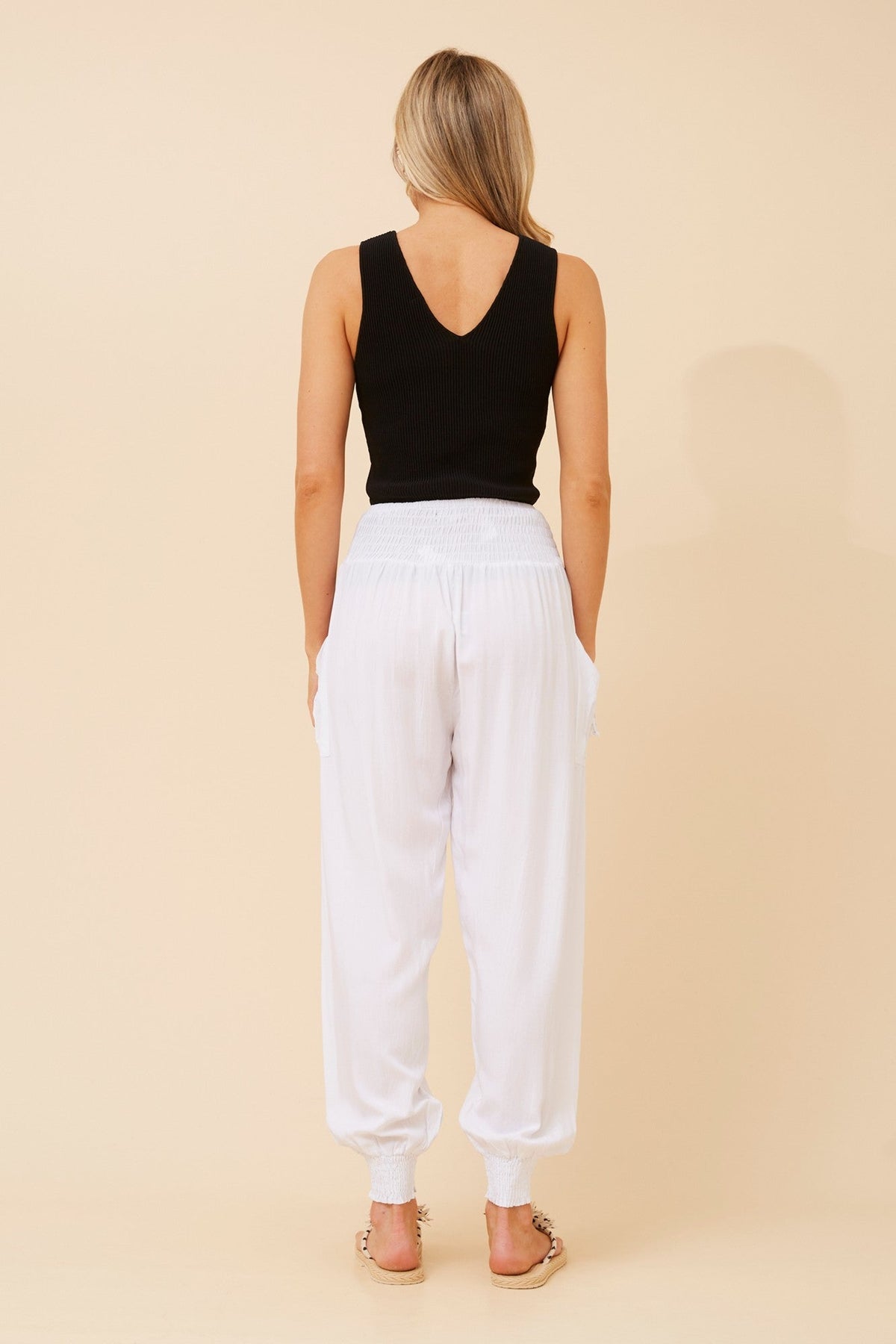 Caroline Morgan Australia SOLID HAREM PANTS (White)