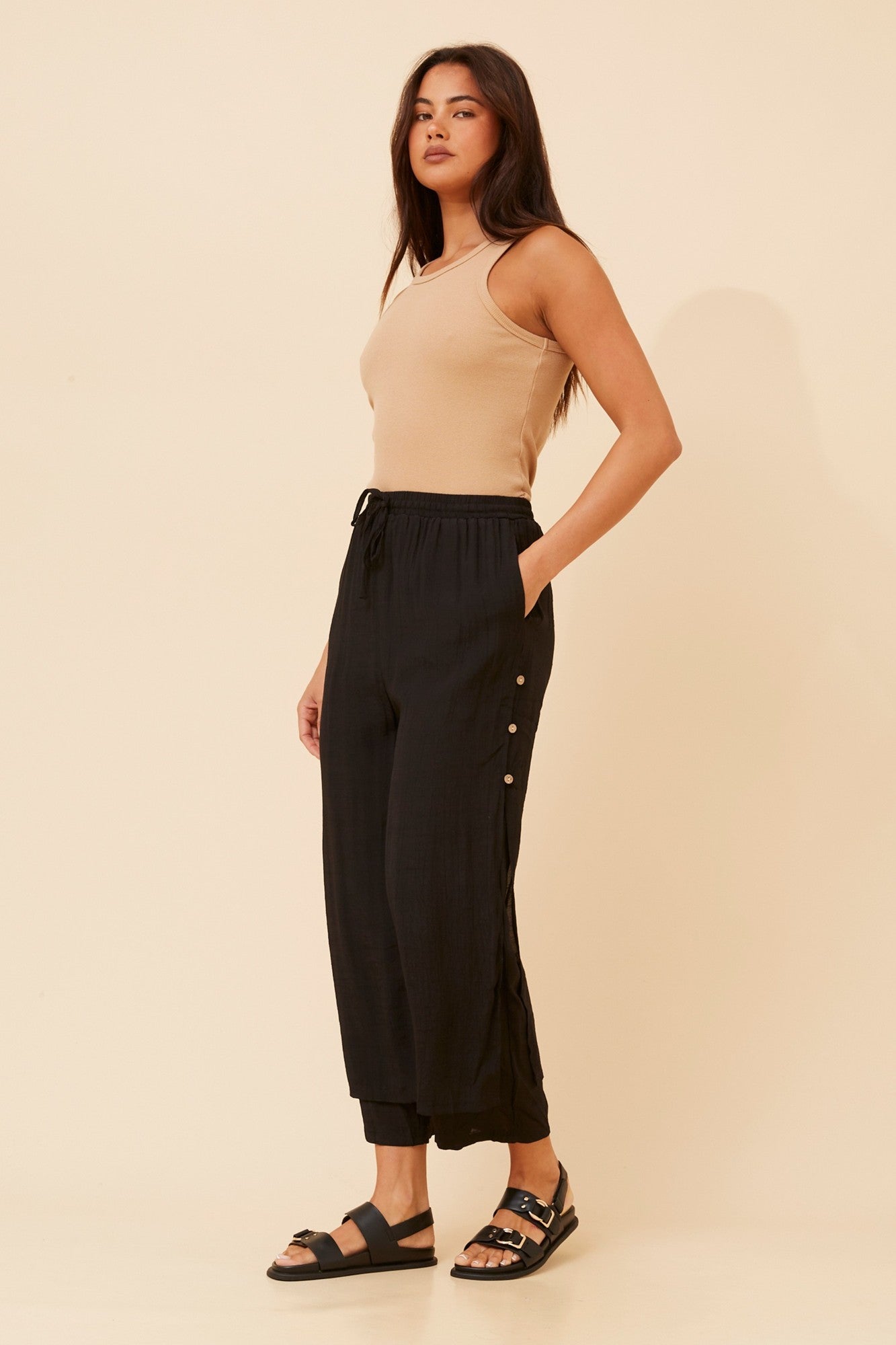 DAMIANA WIDE LEG PANTS (Black)