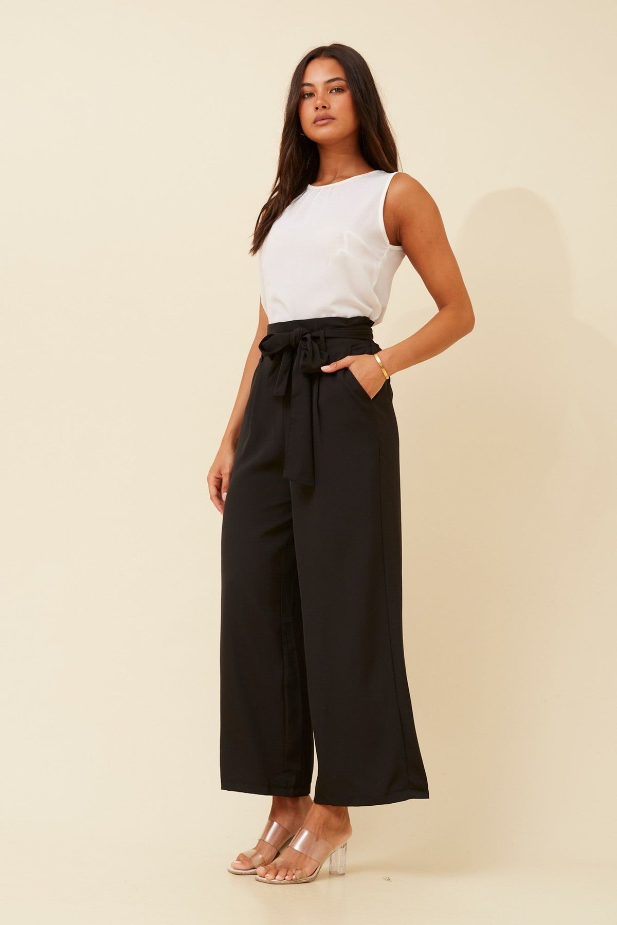 WINIFRED PAPER BAG PANTS (Black)