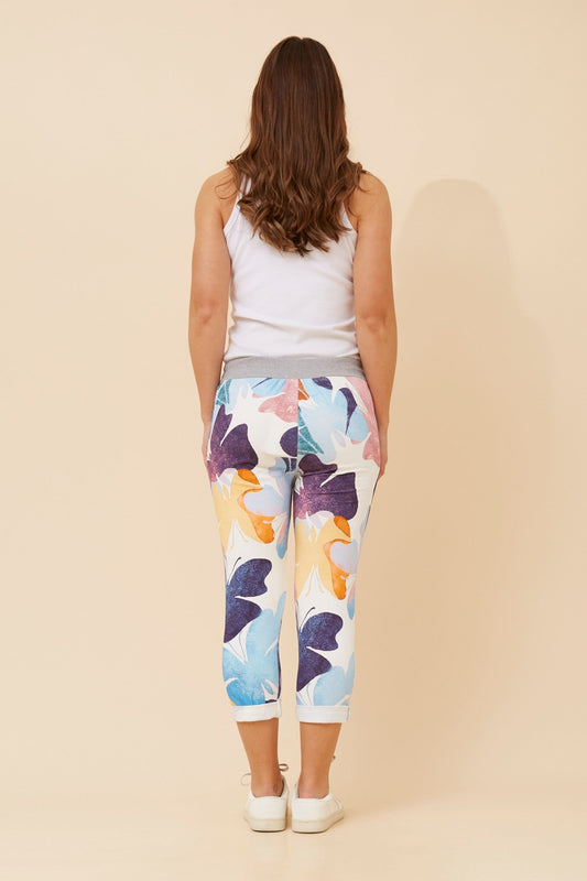 GINNA BUTTERFLY PRINT PANTS (Multi White)