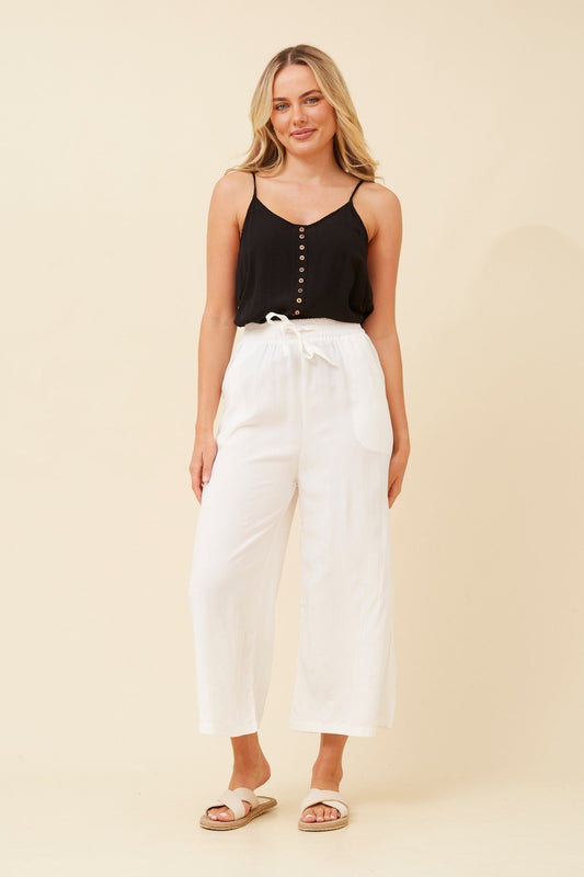 Caroline Morgan Australia SUZE SOLID CULOTTE PANTS (White)