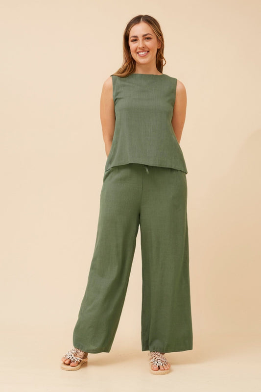 DONNY LINEN BLEND PANTS (Black)