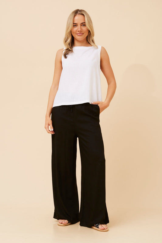 Caroline Morgan Australia DONNY LINEN BLEND PANTS (Black)
