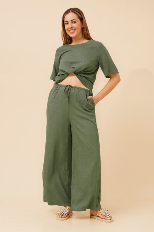 Caroline Morgan Australia DONNY LINEN BLEND PANTS (Khaki)