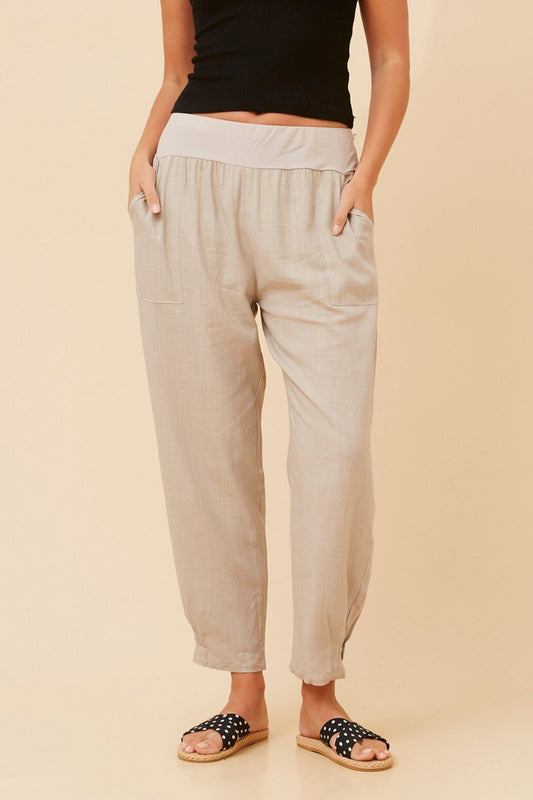 NEROLA LINEN PANTS (Black)
