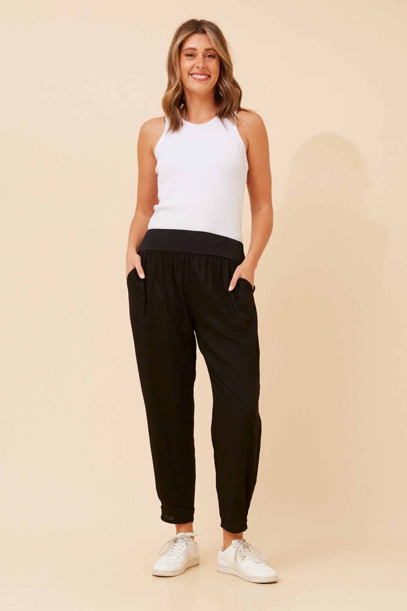 NEROLA LINEN PANTS (Black)