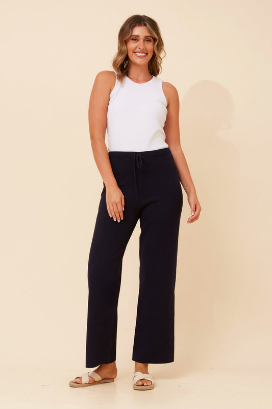 Caroline Morgan Australia ZAYNE WIDE LEG KNIT PANTS (Navy)