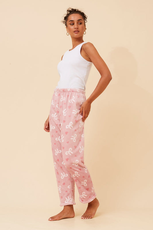LEE BOW PRINT PYJAMA PANTS (Dusty Pink)