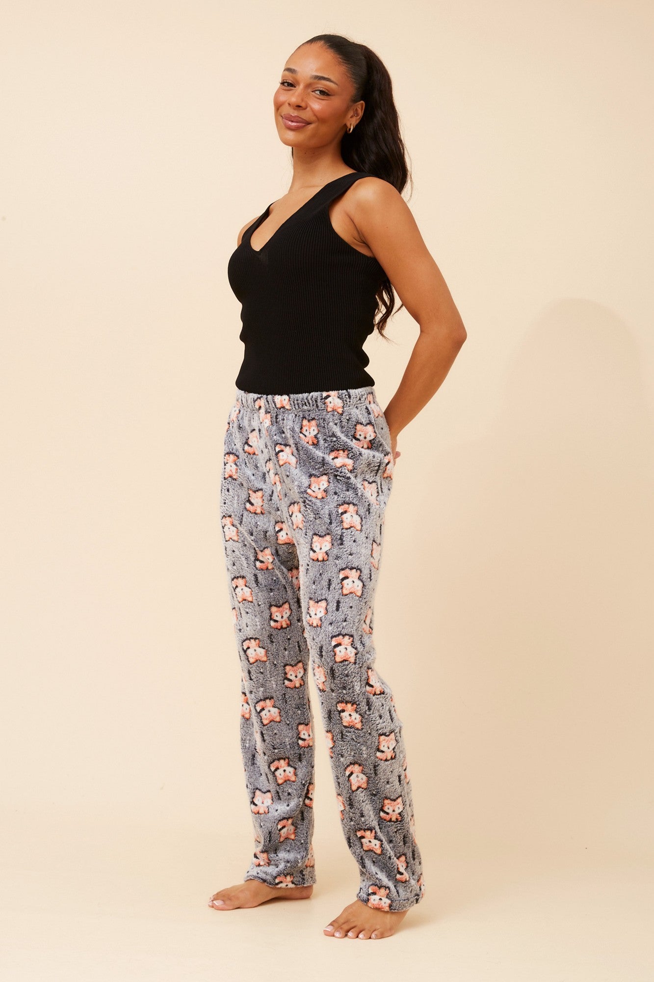 LEE ANIMAL PRINT PYJAMA PANTS (Charcoal)