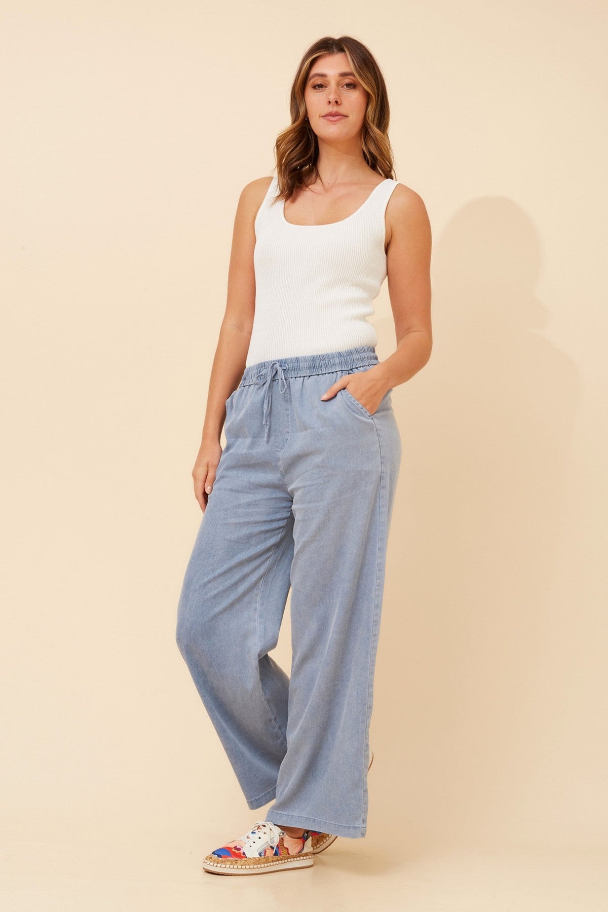 HANNE WIDE LEG PANTS (Blue)