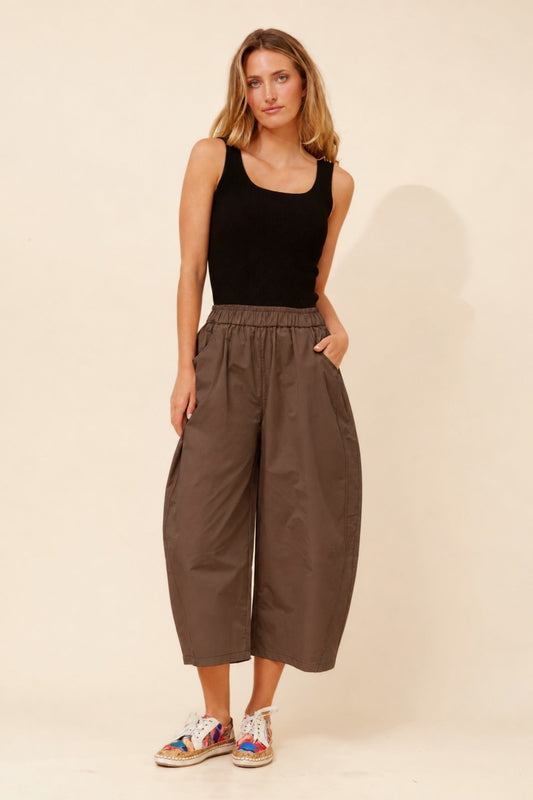 Caroline Morgan Australia OLIVET SOLID BARREL PANTS (Chocolate)