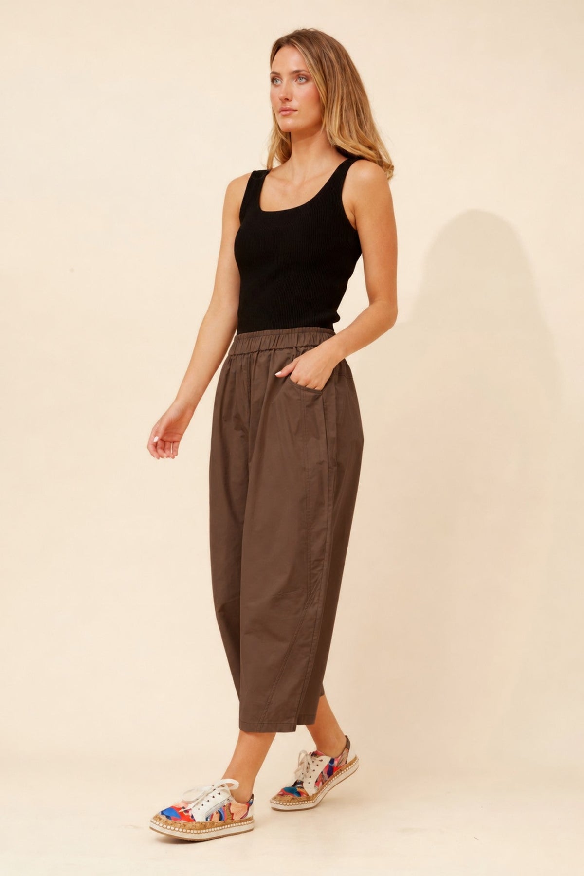 Caroline Morgan Australia OLIVET SOLID BARREL PANTS (Chocolate)