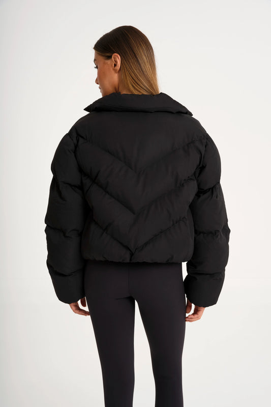 ALLFENIX Cropped Puffer Jacket (Black)