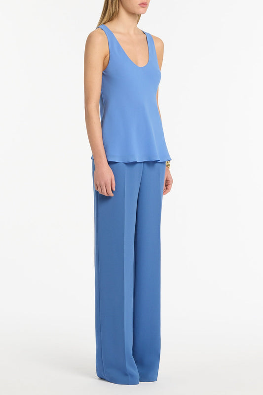 Carla Zampatti Pacific Georgette Scoop Neck Cami (Blue)