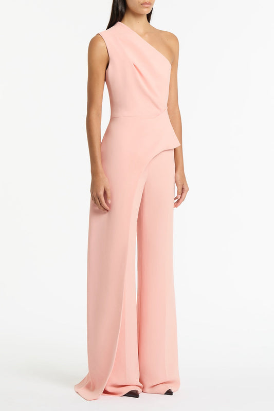 Carla Zampatti Pale Rose Crepe One Shoulder Longline Top (Pink)