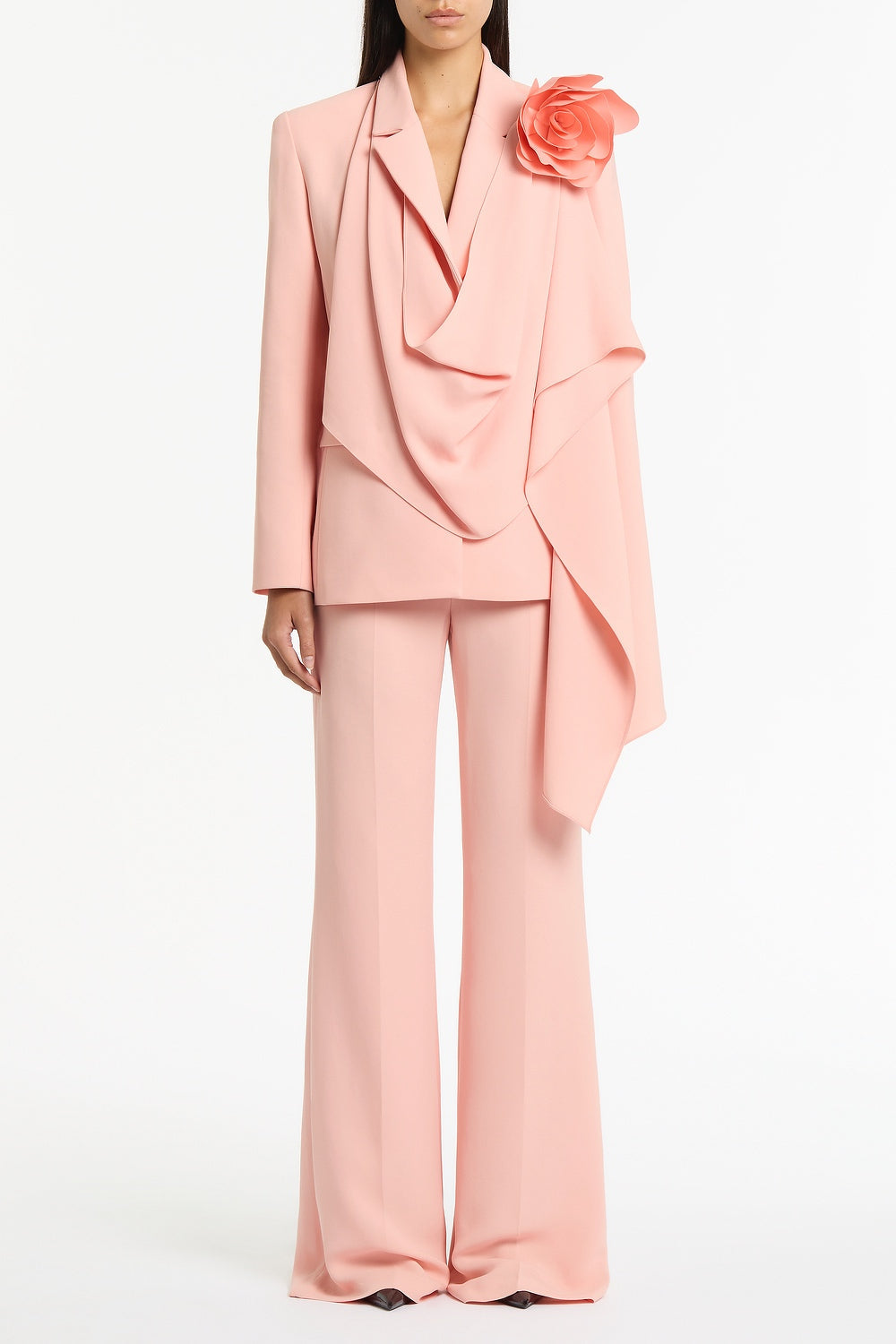 Carla Zampatti Pale Rose Crepe Scarf Jacket (Pink)