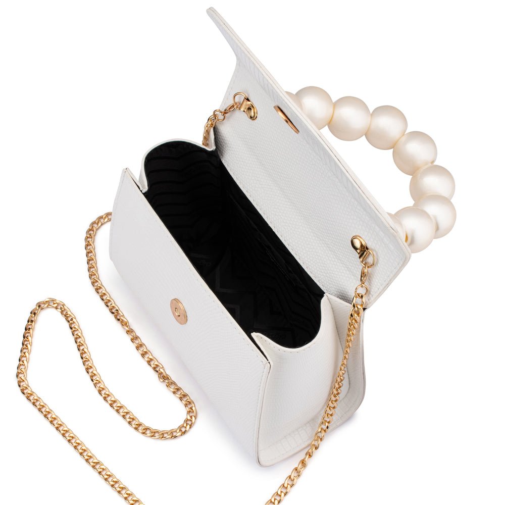 Olga Berg PETA Pearl Handle Bag (White)