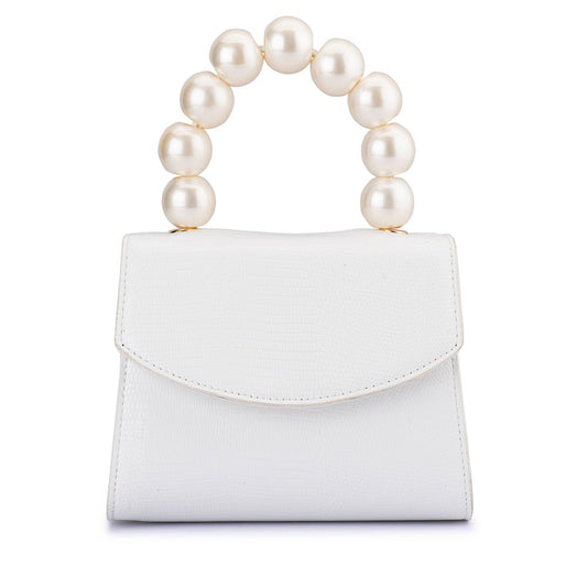 Olga Berg PETA Pearl Handle Bag (White)