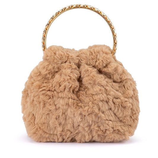Olga Berg PHILLIPA Fur Top Handle (Natural)