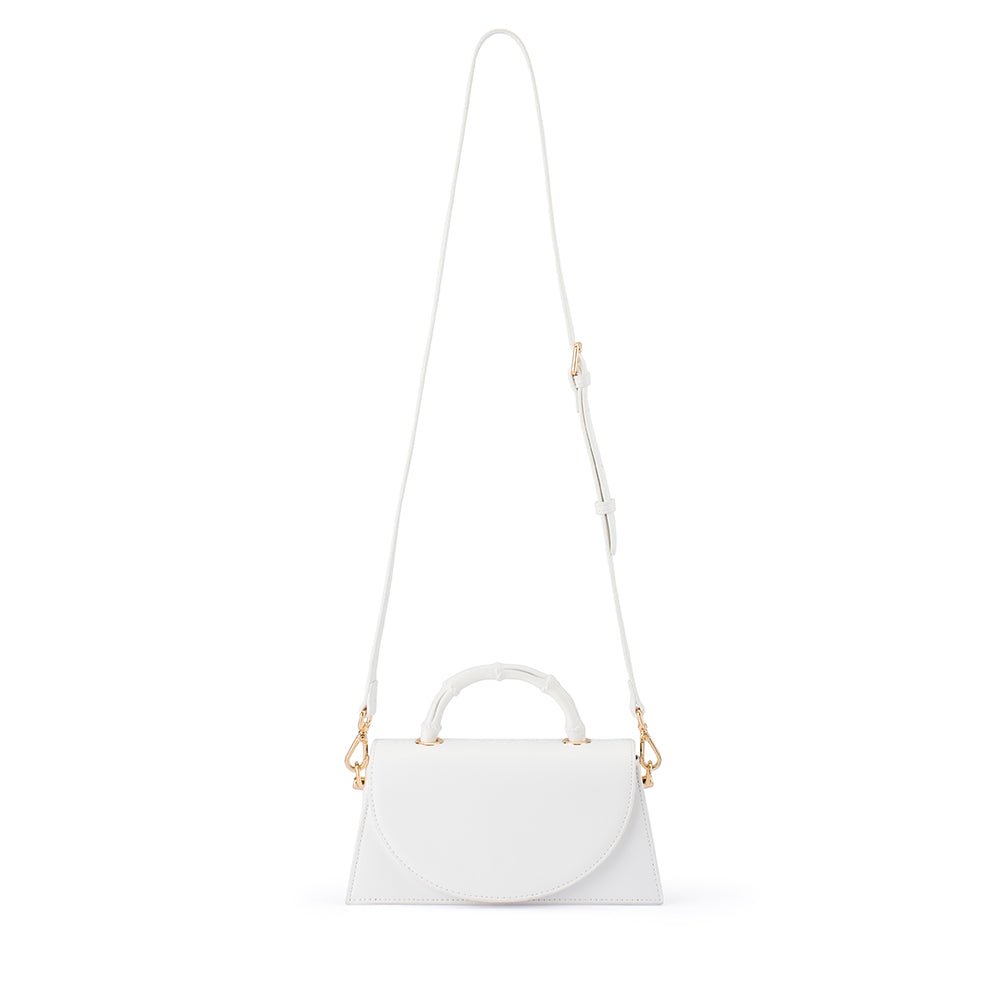 Olga Berg PHOEBE Bamboo Handle Bag (White)
