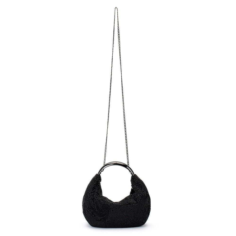 Olga Berg PIXIE Crystal Mesh Bag (Black)