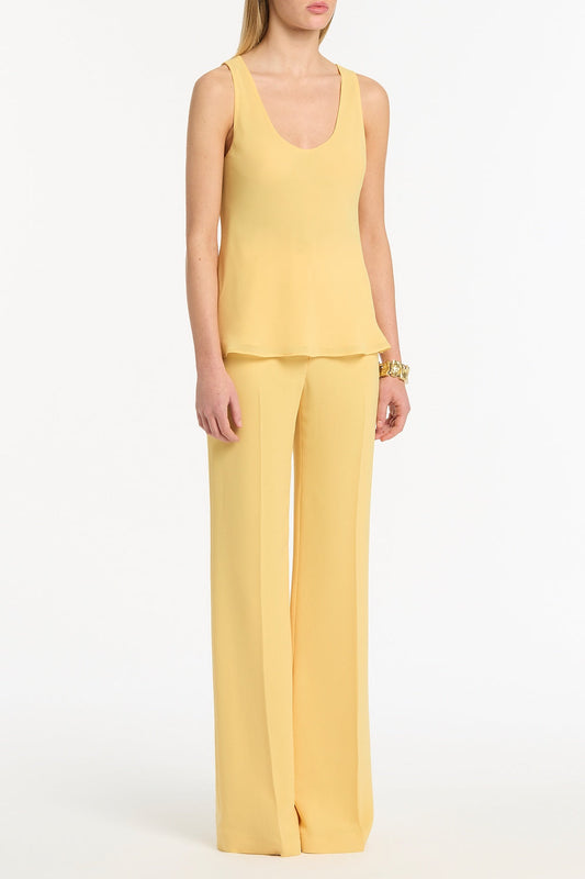 Carla Zampatti Pollen Georgette Scoop Neck Cami (Yellow)