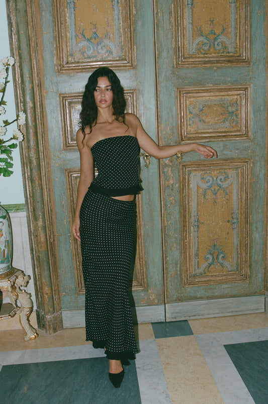 Priya Midi Skirt (Polka Dot)