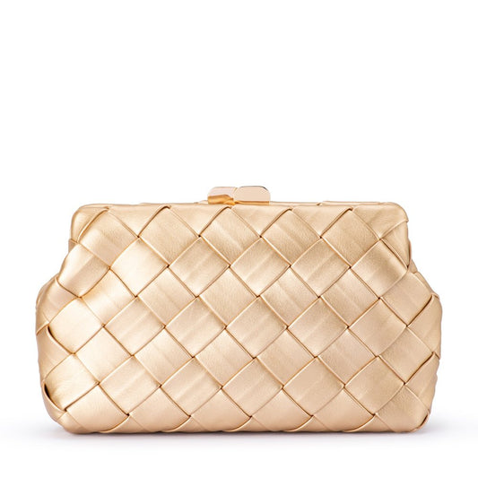 Olga Berg QUINN Woven Clutch (Gold)