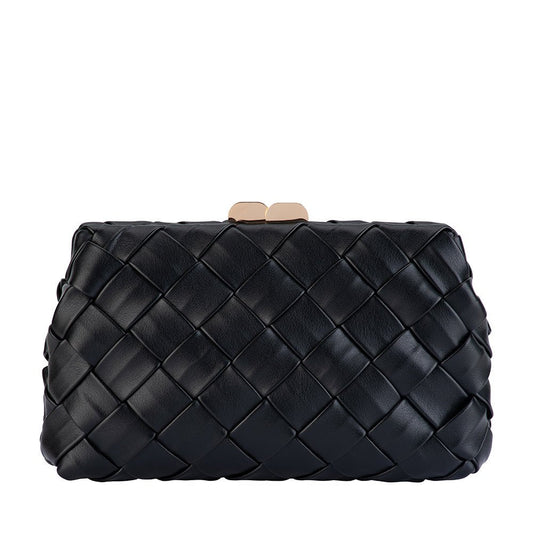 Olga Berg QUINN Woven Clutch (Black)