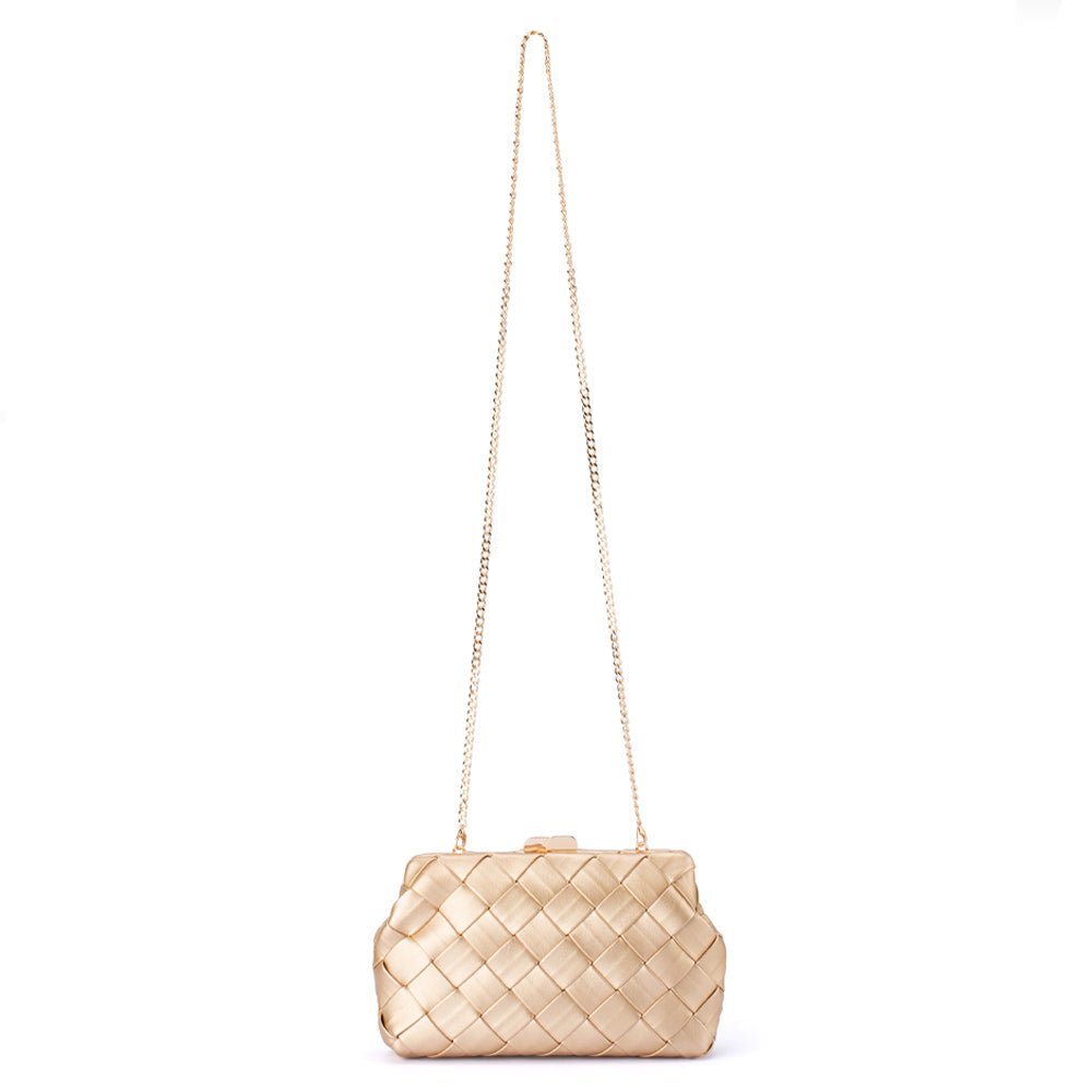 Olga Berg QUINN Woven Clutch (Gold)