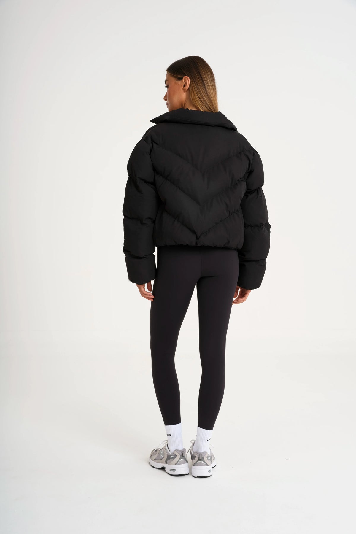 ALLFENIX Cropped Puffer Jacket (Black)