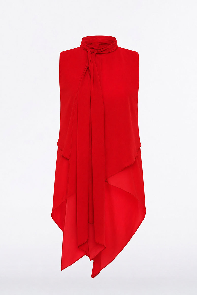 Carla Zampatti Georgette Tie Top (Red)