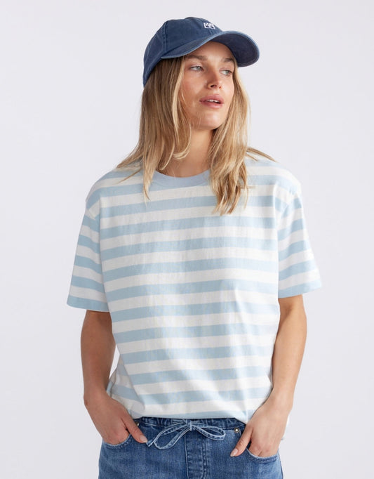 White & Co. Relaxed Tee (Ice Blue/White)