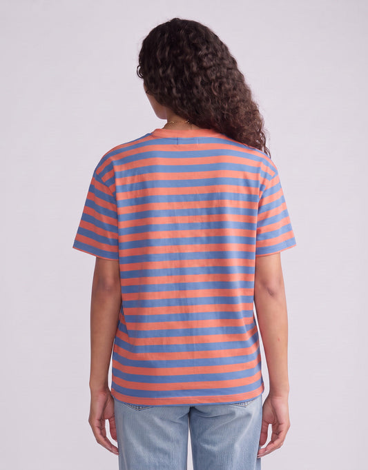 White & Co. Relaxed Tee (Melon/Denim)