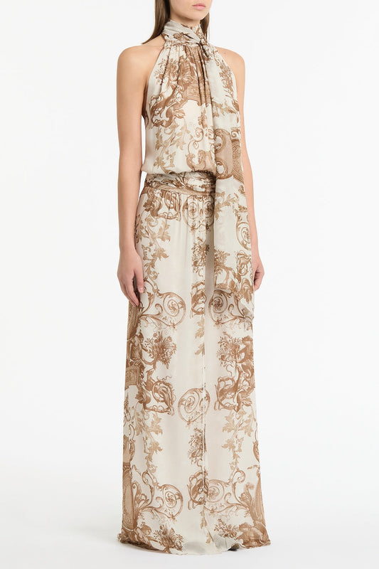 Carla Zampatti Renaissance Georgette Halter Dress (Natural)